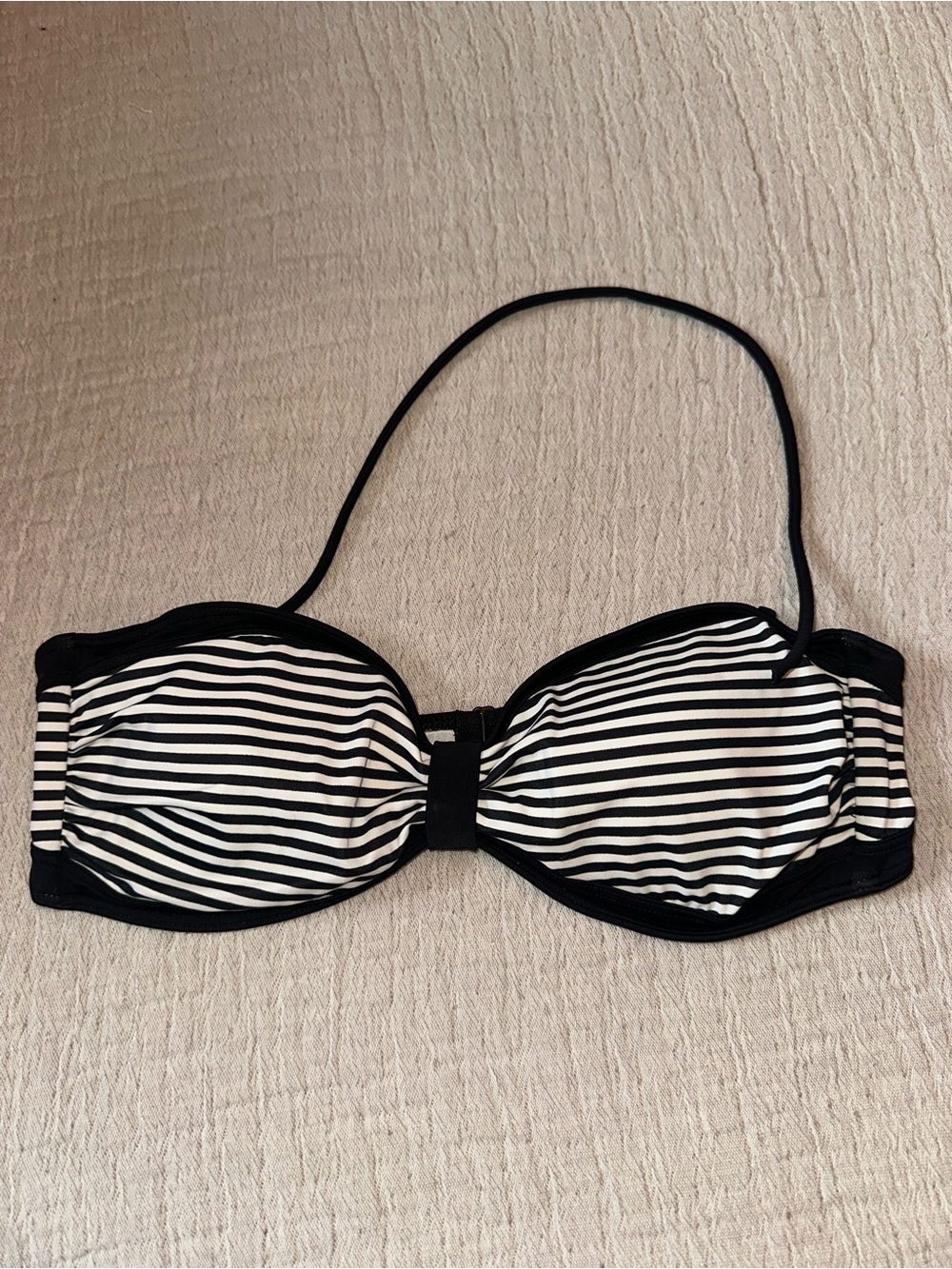 PINK Victoria's Secret Black and White Bandeau Bikini Top